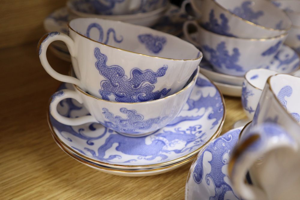 A Royal Worcester Blue Dragon part tea service